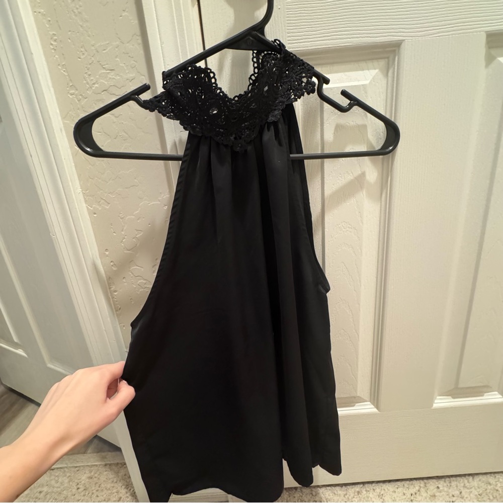 Elegant Black Lace Halter Women’s Top
